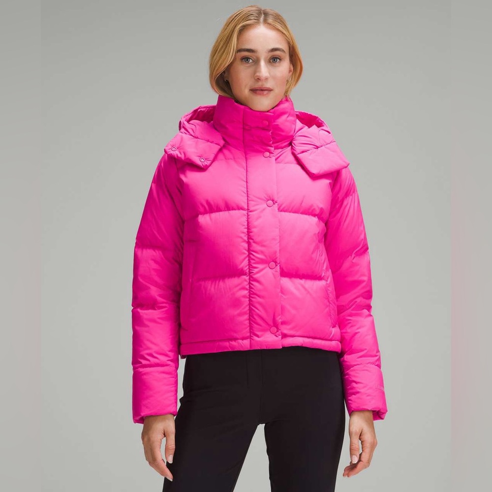 NWT ✨ RARE Lululemon Wunder Puff Cropped Jacket Sonic Pink Size 10‎